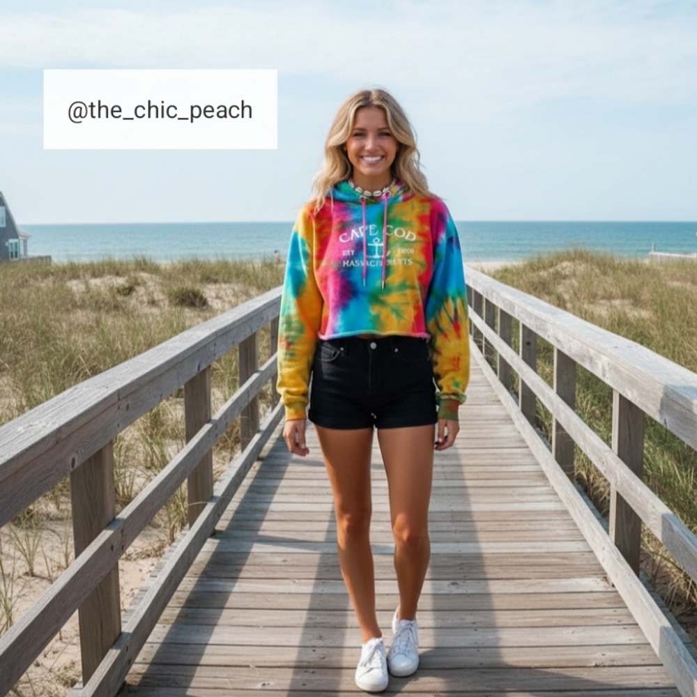 Cape Cod Tie-Dye Cropped Hoodie 🌈